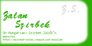 zalan szirbek business card